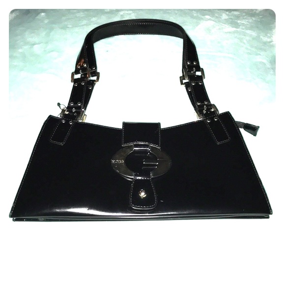 guess black leather purse